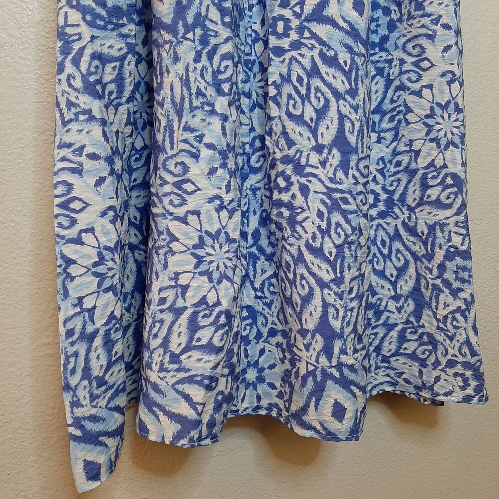 NEW Vool Style Summer Dress Blue Women Size S Button Up Shirt Dress Pleated - Picture 9 of 10